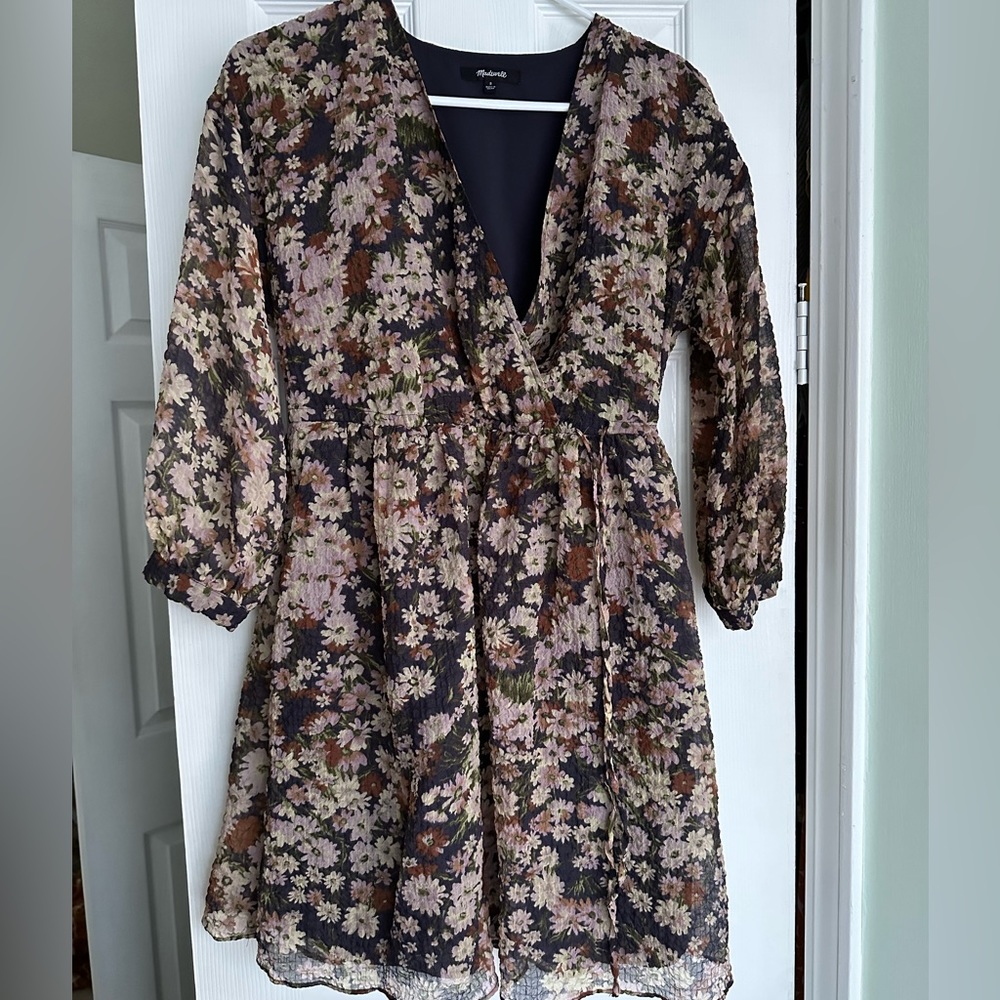 Madewell floral faux wrap dress size S